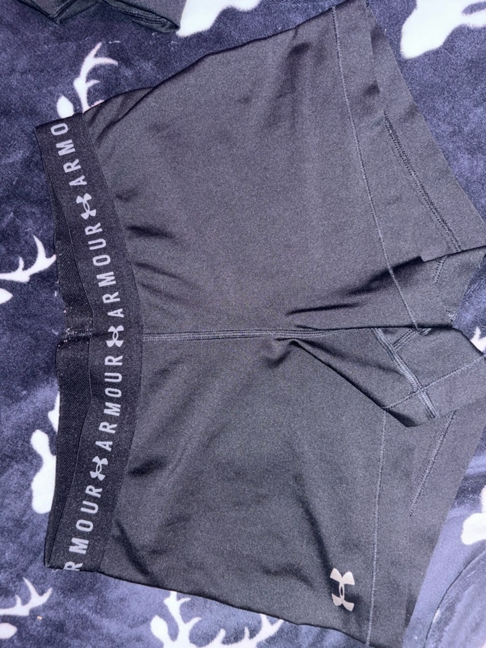 Under Armour Black Women's Athletic Compression Shorts with Branded Waistband